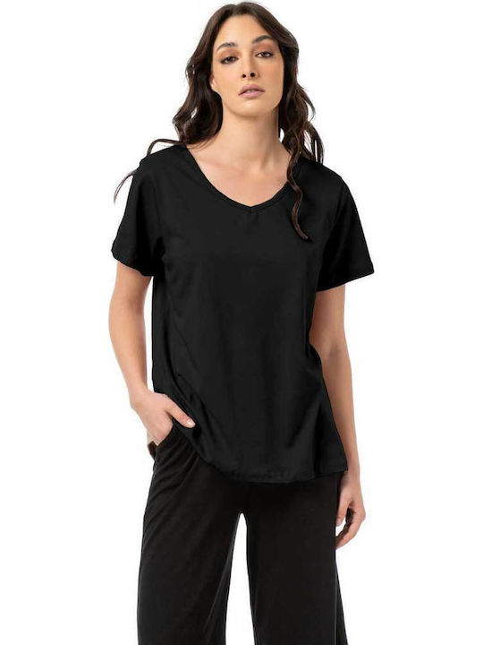 Bodymove Damen Bluse Baumwolle Schwarz