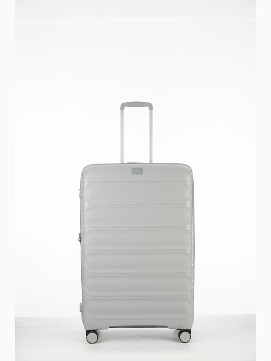 Verage Spinner Μεγάλη Βαλίτσα Ταξιδίου Σκληρή Light Grey με 4 Ρόδες Ύψους 77εκ.