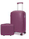 Amber Hard Purple Suitcases With 4 Wheels Set 2pcs