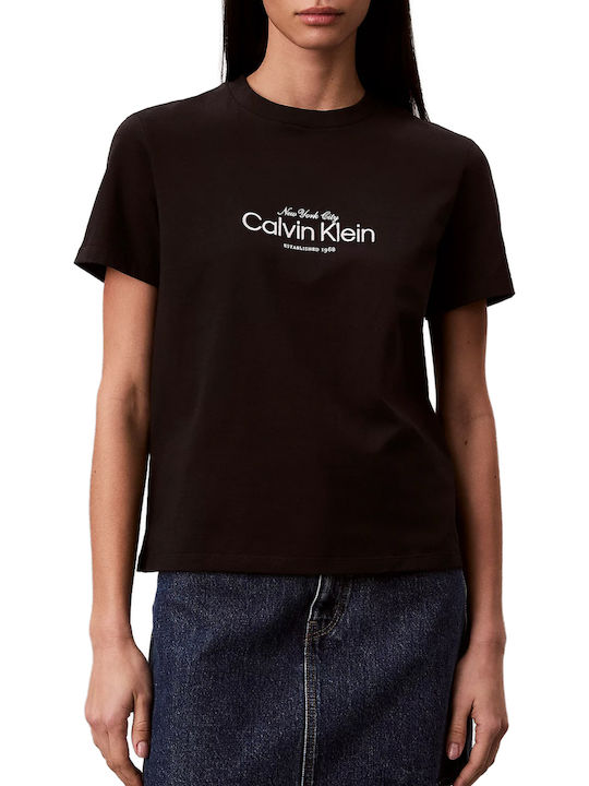 Calvin Klein Logo Women's Cotton Blouse Ub1/Black