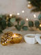 Phos & Gaia Set of Porcelain Candle Holders Suitable for Tealights in Bronze Colour 2 Pieces