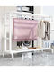 Floor Garment Rack Metal White 100x50x145cm