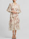 Midi Dress for Wedding - Christening with Lace Pearl