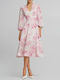 Summer Midi Dress for Wedding - Christening Pink