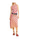 Summer Midi Evening Dress Garnet