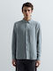 Long Sleeve Linen Shirt Pewter Blue