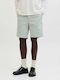 Herren Shorts Chino Aqua Grau