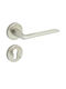 Convex Middle Door Lever With Rosette Pair Nickel Mat