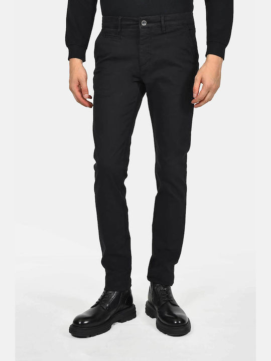 Men's Trousers Chinos Elastic Slim Fit Black