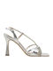 Damen Sandalen Aus Leder Silber