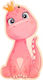 Holzhandwerksdekoration Gedrucktes Hängendes Element Dinosaurier Rosa 10x5cm 2 Stück
