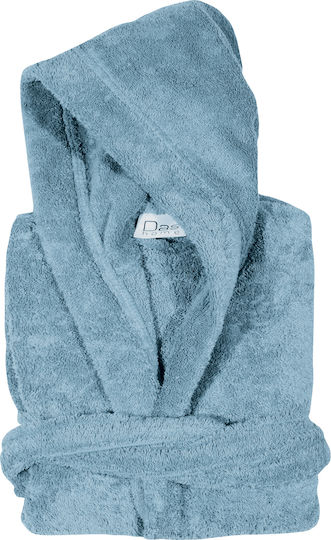 Das Home Kinderbademantel 5908 Hellblau mit Kapuzen-