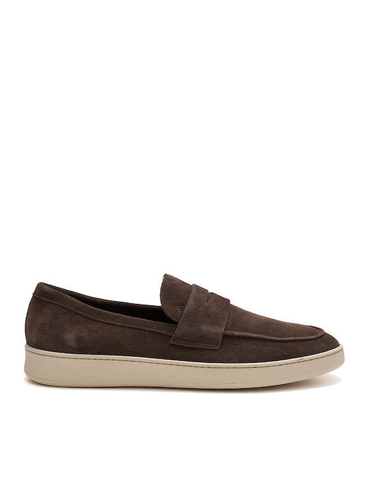 Suede Ανδρικά Loafers σε Καφέ Χρώμα