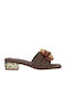 Katy Mules With Heel In Brown Colour