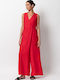 Women’s Sleeveless One-piece Jumpsuit Red 55-25-006A-2