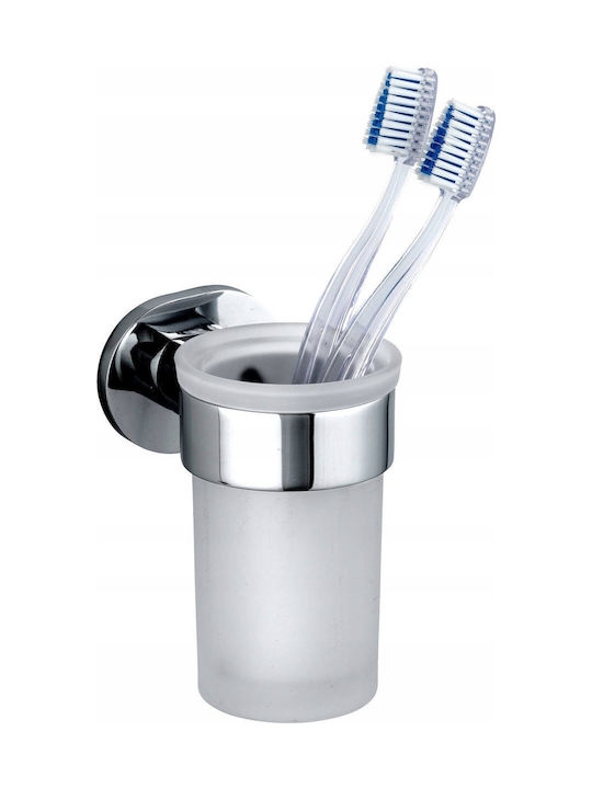 Wenko Wall Mounted Glass Silver Bathroom Accessory Set