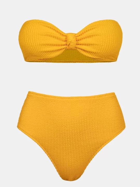 Rock Club Bikini Set High Waist Yellow