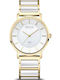 Bering Time Women's Watch 35mm Solar with Gold Stainless Steel Bracelet