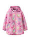Waterproof Kids Casual Long Hooded Jacket Fuchsia