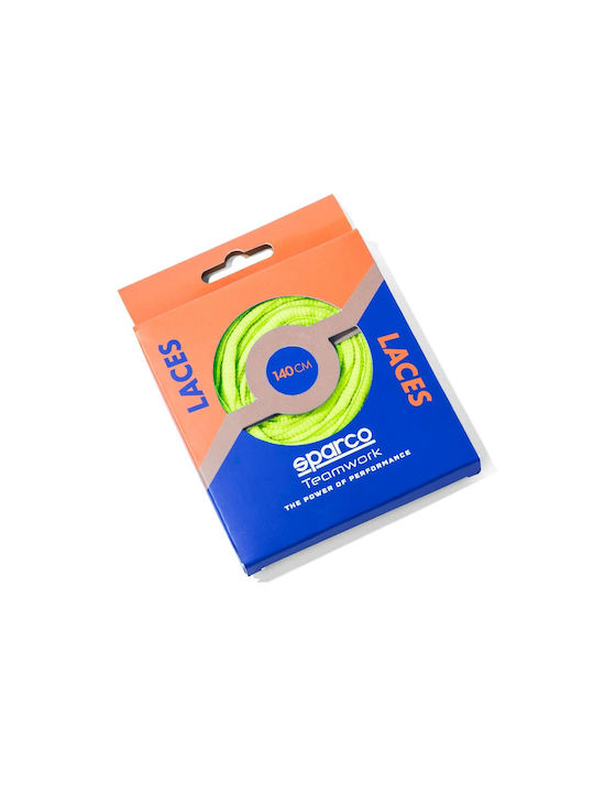 Sparco Shoelaces Round Polyester Fluorescent Yellow 2pcs 140cm Bat0024b0y02140