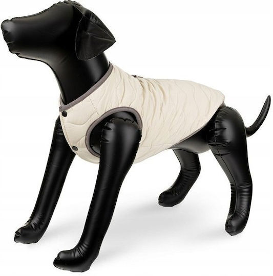 Jacket Dog Beige Gray Trim Quilted Size M 40