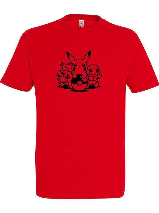 T-shirt Unisex " Pokemon Fanart Design " Red