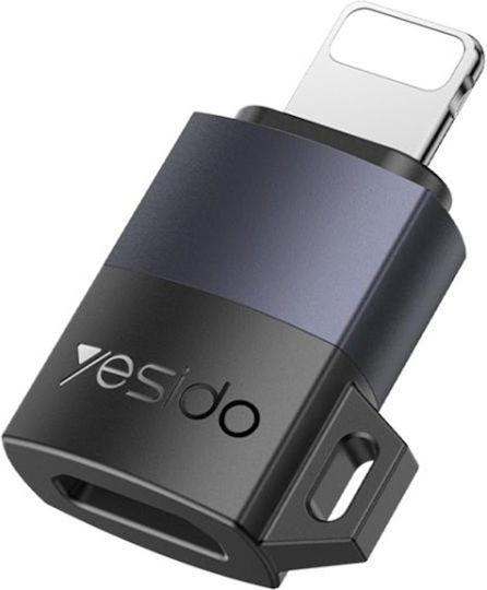 Adaptor OTG Lightning La Type-C 27W 480Mbps Aliaj De Aluminiu Yesido Gri