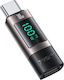 Otg Adaptor Type-c To Type-c 100w Digital Display Aluminum Alloy Yesido Gray