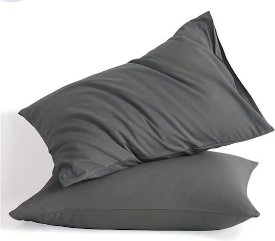 Kotonia Home Set Pillowcases with Envelope Cover Anthracite Gray 70x70cm