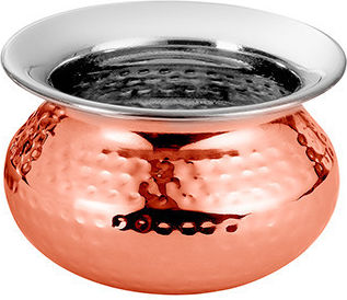 Oală Punjabi Handi Relief Culinaro D12.5xh9cm 650ml Oțel Inoxidabil Strat De Cupru