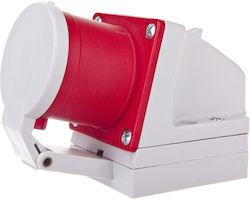 Receiver Plug Flap 32a 4p 400v Red Ip44 524-6d