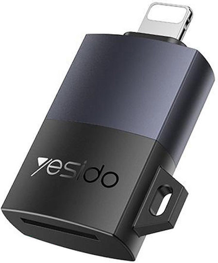 Lightning Към MicroSD Адаптер TF Кард Рийдър 480Mbps Алуминиева Сплав Yesido Сив