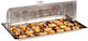 Raki Buffet Set Edelstahl Gastronorm 1/1 Tablett Polycarbonat Rolltop Deckel 56x36xh18cm