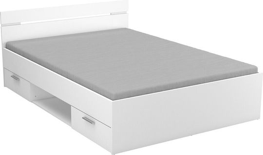 Double Bed for Mattress 140x200cm White