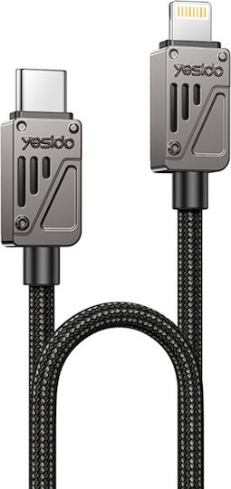 Datenkabel Typ-C Zu Blitzkabel Pd 27w Schnelles Laden 1.2m Nylon Yesido Schwarzes