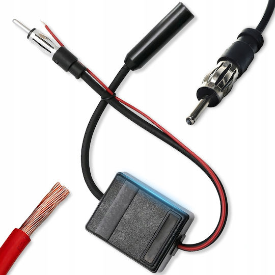 Amplificator Semnal Radio Fm Am Zola Universal 12v Cablu 15 Cm 21 X 45 X 37 Mm Negru