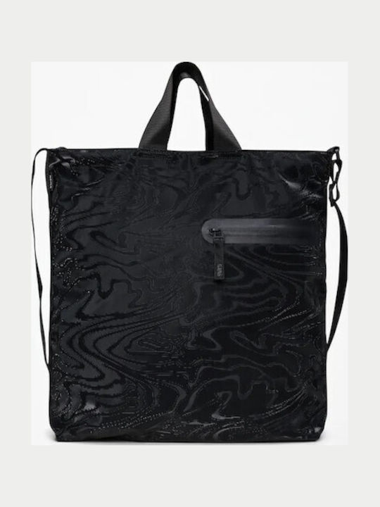 Rains Stoff Damen Handtasche Tote Handgelenk Schwarz