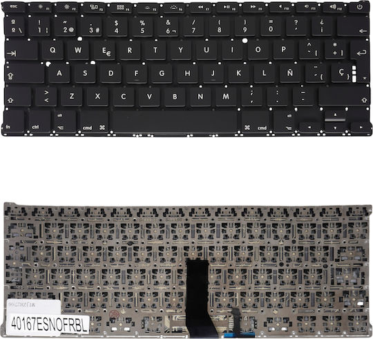 Spanish Laptop Keyboard Apple Macbook Air 13" A1369 2011 A1466 2012-2017 661-6635 661-7480 661-6059 069-9397-23 922-9646 Es No Frame Backlit Black Code 40167esnofrbl