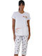 Vienetta Secret Summer Women's Cotton Grey Pyjama Set