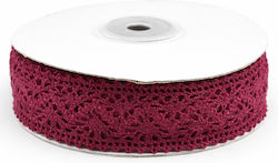 Satinband Spitze 3,8cm Bordeaux 9m