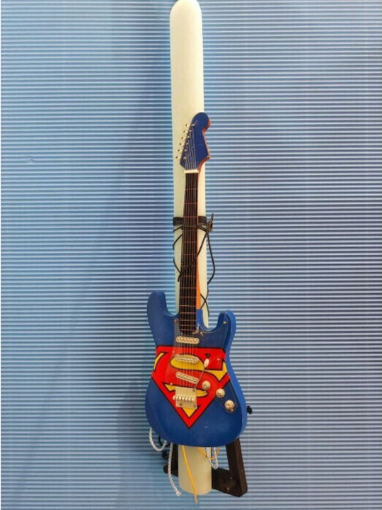 Χειροποίητη Λαμπάδα Κιθάρα Βάση Superman 25123