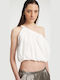 Γυναικείο Crop Top με έναν Ώμο Wht