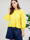 Women's Long Sleeve Yellow Blouse