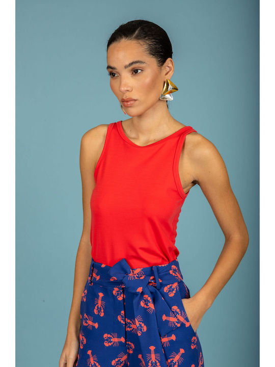 Women's Sleeveless Blouse Red