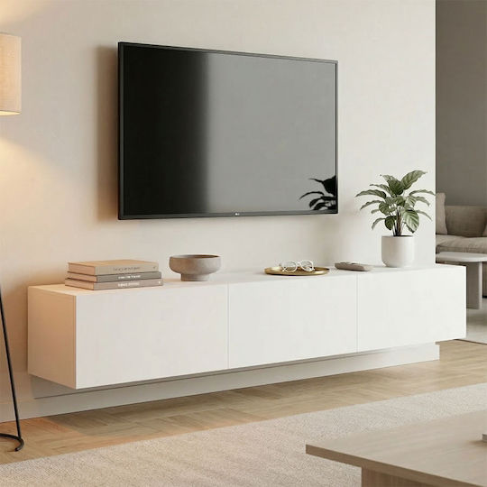 Елемент За Телевизор Rival с LED Осветление Бял М180xД35xВ30cm