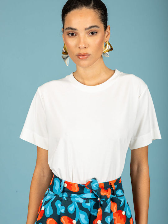Women's Short Sleeve Blouse Ecru