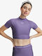 Damen Crop T-shirt Schnell Trocknend Lila