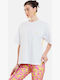 Women's Oversized Crop Striped White T-shirt