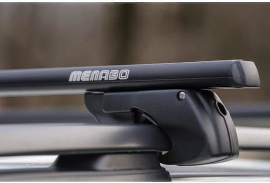 Menabo Aluminum Car Roof Bars Sherman for Volvo V40 5D Cross Country 2013 for Cars with Factory Roof Bars Set with Roof Rack Legs Black