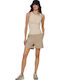Women's Cotton Sleeveless Beige Top